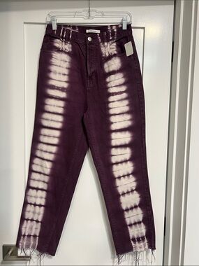 Tie-Dye High-Rise Purple Jeans